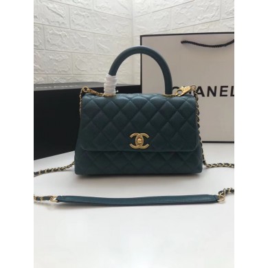 Chanel Small Flap Bag with Top Handle A92990 blue JK4292Kn56