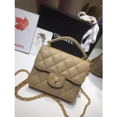 Chanel small tote bag 8817 Khaki JK3652Ag46