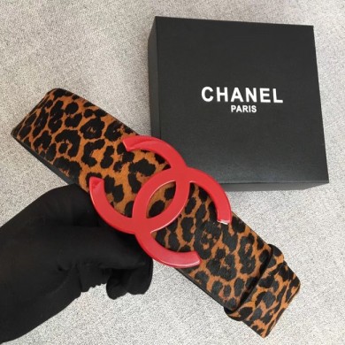 Chanel Wide leather belt with 53 mm CC4265 red JK659iZ66