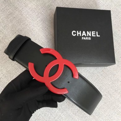 Chanel Wide leather belt with 53 mm CC4267 black JK655MO84