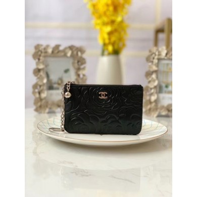 Chanel zipped wallet Goatskin AP31504-1 Black JK1163jf20