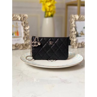 Chanel zipped wallet Goatskin AP31504-7 Black JK1158bT70