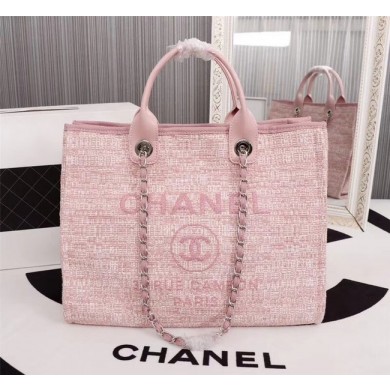 Fake Chanel Canvas Tote Shopping Bag 8099 pink JK5047tu77