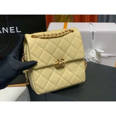 Fake Chanel Grained Calfskin Backpack Original Leather AS3108 yellow JK2688RY48