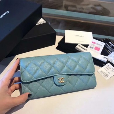 Fake Chanel long flap wallet A80759 sky blue JK1262pE71