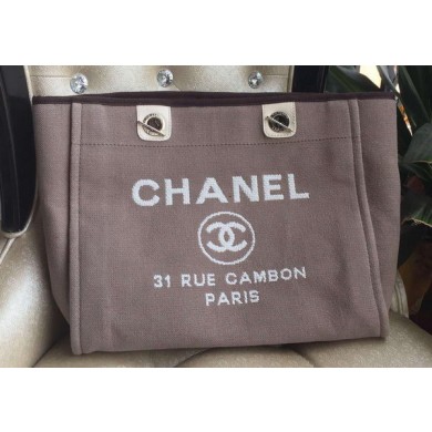 Fake Chanel Medium Canvas Tote Shopping Bag A1679M Grey JK170yQ90