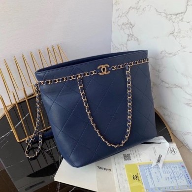 Fashion Chanel shopping bag AS2556 Navy Blue JK3722Of26