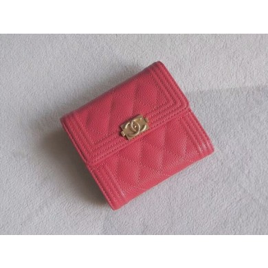 First-class Quality Chanel Tri-Fold Wallet Calfskin Leather A48980 Pink JK1434Sf41