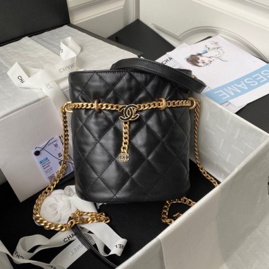 High Imitation Chanel Drawstring Bag & Gold Metal AS3116 black JK2619bg96