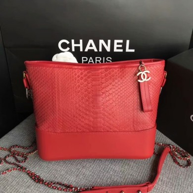 High Quality Replica Chanel Gabrielle Shoulder Bag Original Python Leather A93842 Red JK5416aR54