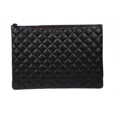 Hot Chanel Clutch Bag Black Original Cannage Pattern A69254 A69253 A69252 Silver JK870io40