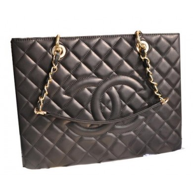 Imitation Chanel Classic Coco Bag Black GST Sheepskin Leather A50995 Gold JK879AI36