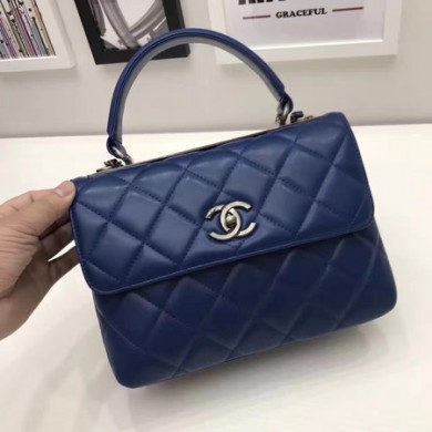 Imitation Chanel Classic Top Handle Bag Original Sheepskin Leather A92991 Royal JK5933sJ18