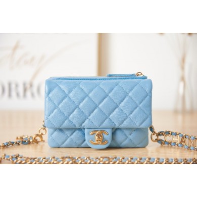 Imitation Chanel Grained Calfskin Pocket AS3225 light blue JK2412EY79