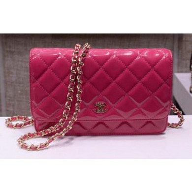 Imitation Chanel mini Flap Bag Rose Patent Leather A33814P Silver JK158Dl40