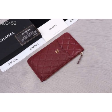 Imitation Fashion Chanel classic pouch Grained Calfskin& Gold-Tone Metal A84402 Burgundy JK1345kd19