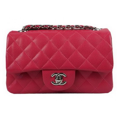 Knockoff Best Chanel Classic MINI Flap Bag Rose Cannage Pattern CF1119 Silver JK957sm35