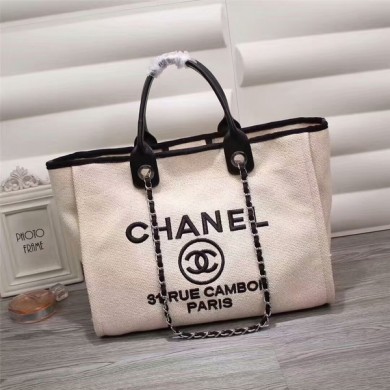 Knockoff Chanel Canvas Leather Tote Shopping Bag 68047F JK5318NL80