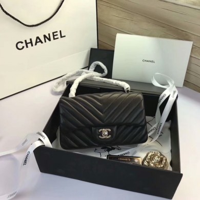 Knockoff Chanel Classic Flap Bags Black Original Sheepskin Leather 1116 Silver JK5681tp21