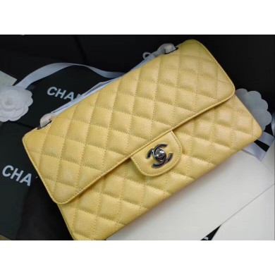 Knockoff chanel flap bag Iridescent Grained Calfskin&silver Metal -Tone AS1112 yellow JK3510ch31