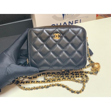 Knockoff Chanel Lambskin camera bag AS2463 black JK2740JF45