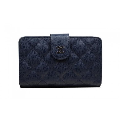 Knockoff Chanel Matelasse Bi-Fold Wallet Original Cannage Pattern Leater CHA48667 Royal JK1518iV87