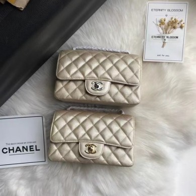 Knockoff Chanel mini flap bag Grained Calfskin A1116 gold JK3484fY84