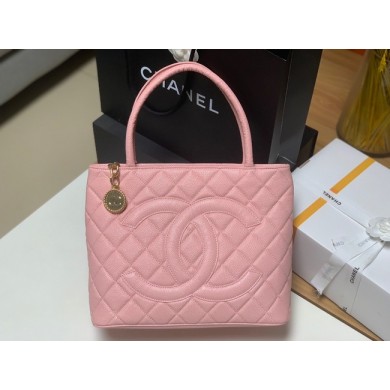 Knockoff Chanel Tote Bag Grained Calfskin&Gold-Tone Metal AS1804 pink JK2539yN38