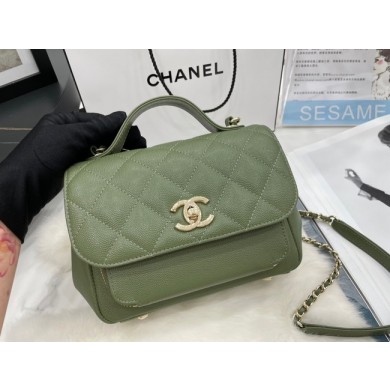 Luxury Chanel small flap bag Calfskin & Gold-Tone Metal A93749 green JK2736kp43