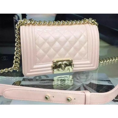 Replica Boy Chanel mini Flap Shoulder Bag Original Leather A5707 Light Pink JK317KG80