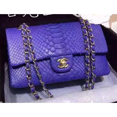 Replica Chanel 2.55 Series Flap Bags Royal Original Python Leather A1112SA Gold JK387Sf59