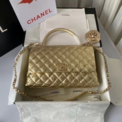 Replica Chanel Flap Bag with Top Handle A92991 gold JK3843Sf59