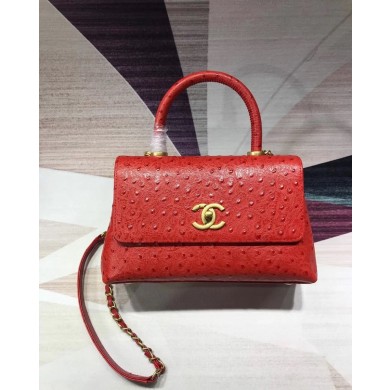 Replica Chanel flap bag with top handle B93737 red JK4726ED66