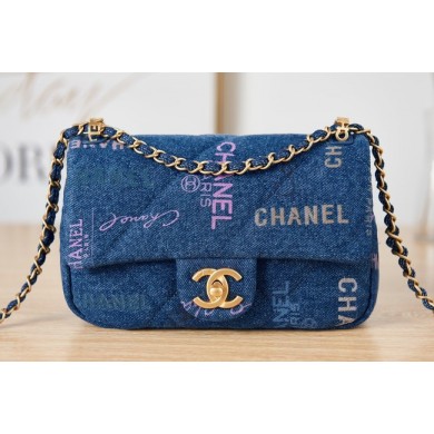 Replica Chanel Flap denim Shoulder Bag AS3134 blue JK2677CQ60