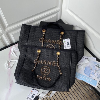 Replica Chanel Large Weave Shopping Bag A66941 Black JK3294nB47