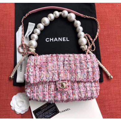 Replica Chanel Original Pearl Shoulder Strap Bag A1112 Pink JK4409XB19