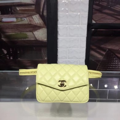 Replica Chanel Original waist pack Sheepskin 4771 lemon JK5119nB47