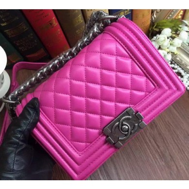 Replica Cheap Boy Chanel Flap Shoulder Bags Sheepskin Leather A67085 Rose JK787QC68