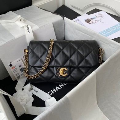 Replica Cheap Chanel lambskin Shoulder Bag AS2563 black JK2418QC68