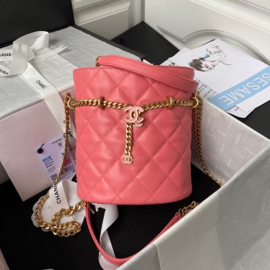 Replica Fashion Chanel Drawstring Bag & Gold Metal AS3116 pink JK2620HM85