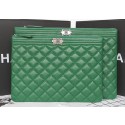 Boy Chanel Cannage Pattern Clutch A69254 Green JK293bW68