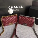 Boy Chanel Flap Shoulder Bag Sheepskin Leather A67085 Wine JK5603DV39