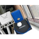 Boy chanel handbag Grained Calfskin & Gold-Tone Metal AS0130 blue JK4693DS71