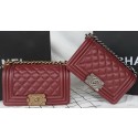 Boy Chanel mini Flap Bag Original Cannage Pattern A67085 Burgundy JK527mm78