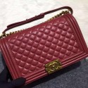 Chanel Boy Flap Shoulder Bag Original Sheepskin Leather A67088 Burgundy JK271aj95