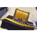 Chanel Boy Flap Shoulder Bag Python Leather A66094 Yellow JK617OG45