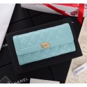 Chanel Calfskin Leather & Gold-Tone Metal A80286 sky blue JK1255Kf26