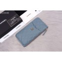 Chanel classic pouch Grained Calfskin& Gold-Tone Metal A84402 light blue JK1341fw56