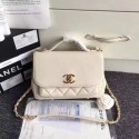 Chanel Classic Top Flap Bag Original Cannage Pattern A96587 White JK5921yC28