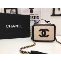 Chanel Cosmetic Bag Original Cannage Pattern A93341 Apricot&Black JK5942Mn81